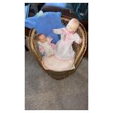 Wicker doll chair 20.5" tall outfit and 2 small