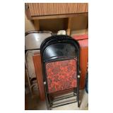 Lot of metal folding chairs and table