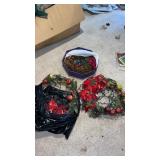 2 large Christmas wreaths and 1 small wreath