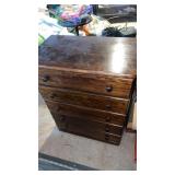 Wooden 5 drawer small dresser  24 x 14 x  29.5"