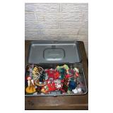 Metal box with vintage Christmas ornaments