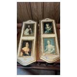 Pair of Italian Florentine art wood wall plaque