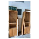 Pair of Wooden Shelf with cupboard  73 .5 x 16.5
