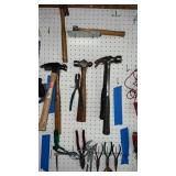 Miscellaneous hammers and tools pegs not included