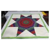 Plaid red and green lone star/Bethlehem star