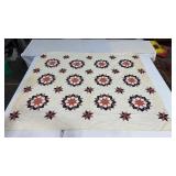 carpenters wheel 1890 quilt  some staining top
