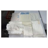 Miscellaneous lace table runners,, pillow cases