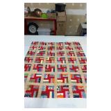 Quilt top Rail fence pattern approximately. 70 x