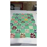 Quilt top approximately  72 x  55ï¿½  school house