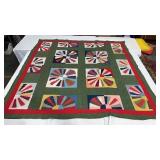 Quilt top approximately 81 x 79ï¿½  fan pattern