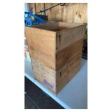2 empty wood boxes