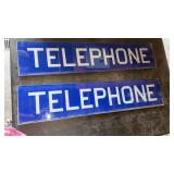Glass telephone signs  25.25 x  5.5ï¿½
