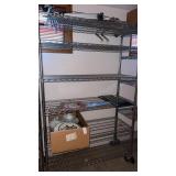 Metal rolling rack on wheels approximately 76 x