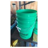 Lot of Menards 5 and 2 gallon buckets and more