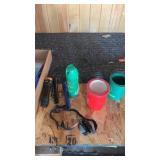 Lot of misc including flashlights and water