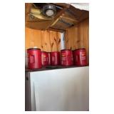 7 empty plastic Folgers jars for storage