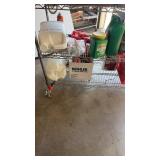 Get two shelves of chemicals, sprayer some rope