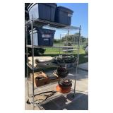 Metal rolling rack approximately 18 x 76.5 x 46
