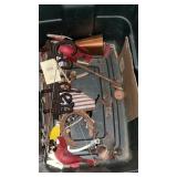 Tote with lid and miscellaneous outdoor