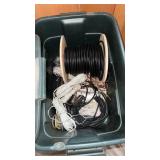 Tote with lid and miscellaneous wiring