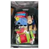 Tote with lid and painting supplies