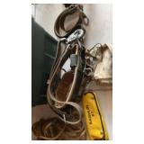 Tote with Lid of Leather Horse Straps/Harness