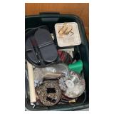 Tote with lid and miscellaneous hardware and more