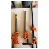 Lot of 3 bar clamps and pruning saw blade