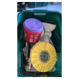 Tote with lid of Metal Polishing Items