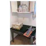 Green metal table approximately 41 x 21 x 29.5ï¿½