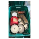 Tote with Lid of Metal Polishing Supplies
