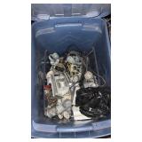 Tote with lid and miscellaneous parts and pieces