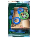2 small totes with lids  Painting supplies