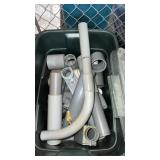 Tote with lid and  plastic tubing