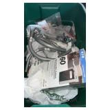 Tote with lid and  metal tubing and more