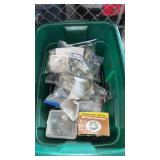 Tote with lid and cable connectors and more
