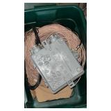 Tote with lid and  wiring and more