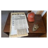 Sad iron , hat and newspaper articles