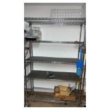 Metal rolling rack approximately 18 x 77 x 47
