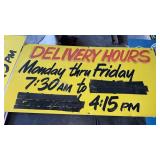 Metal delivery sign  36 x 19ï¿½