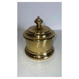 7 x 5.5" brass dish with lid