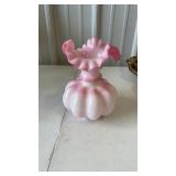 Fenton Peach Crest Melon Vase approx 8"