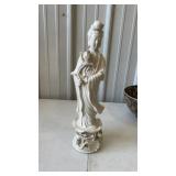 White Porcelain Guanyin Statue approx 16.5"