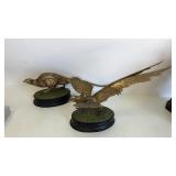 Pair of brass pheasant statues approximately 16 x