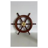 Hand  crafted wooden ships wheel  also known as a