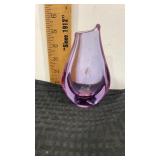 Czech Art glass  purple 5" vase