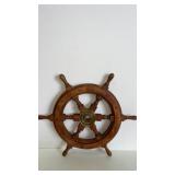 Hand  crafted wooden ships wheel  also known as a