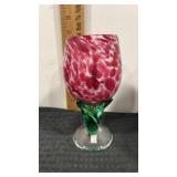 Blown glass wine glass