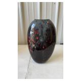 Murano Art Glass Vase with Coral spots approx 13"