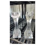 Pair of Bohemia chez 24% lead crystal 10 inch a